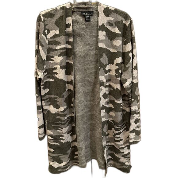 Rachel Zoe Sweaters - Rachel Zoe Green Camouflage Long Sleeve Cardigan Sweater XL Pockets Slits